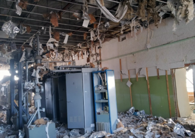 Russian bombing at Kramatorsk radio station in Ukraine, 2022