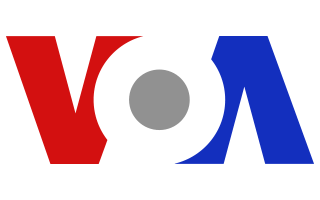 Emblem of the dissolved Voice of America (VOA), a key US broadcaster reaching global audiences